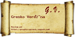 Gresko Veréna névjegykártya